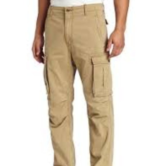 Levi's Other - Levis Cargo Pants Mens 38 x 32 Tan Khaki Twill Relaxed Fit Straight Leg Pockets